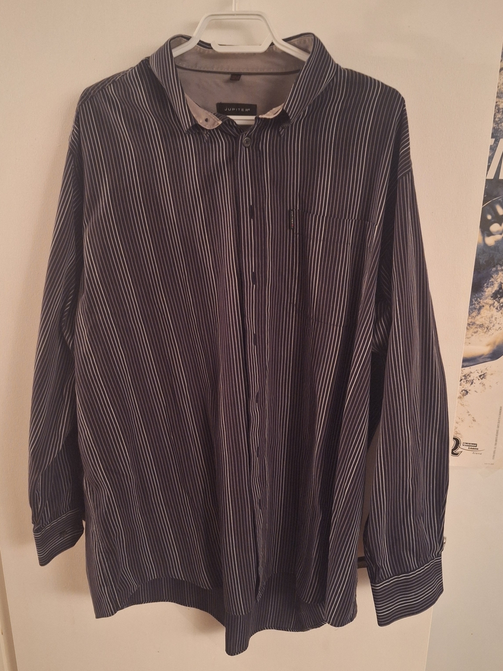 Men's Black/White Stripe Button-Up Shirt